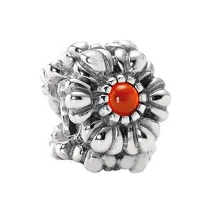 Pandora Retired Sterling Silver & Carnelian July Birthstone Charm
